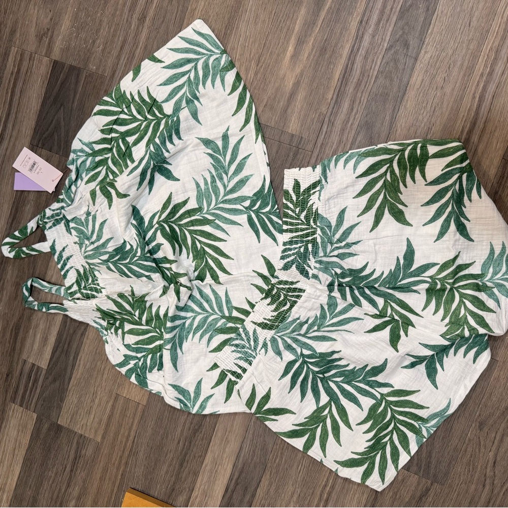 Tropical Leaf Print Women's Sleepwear